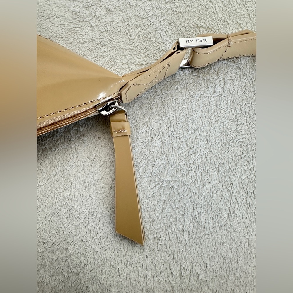BY FAR Amber Kraft Beige Nude Semi-patent Leather Shoulder‎ Bag Purse NWOT - Picture 10 of 17
